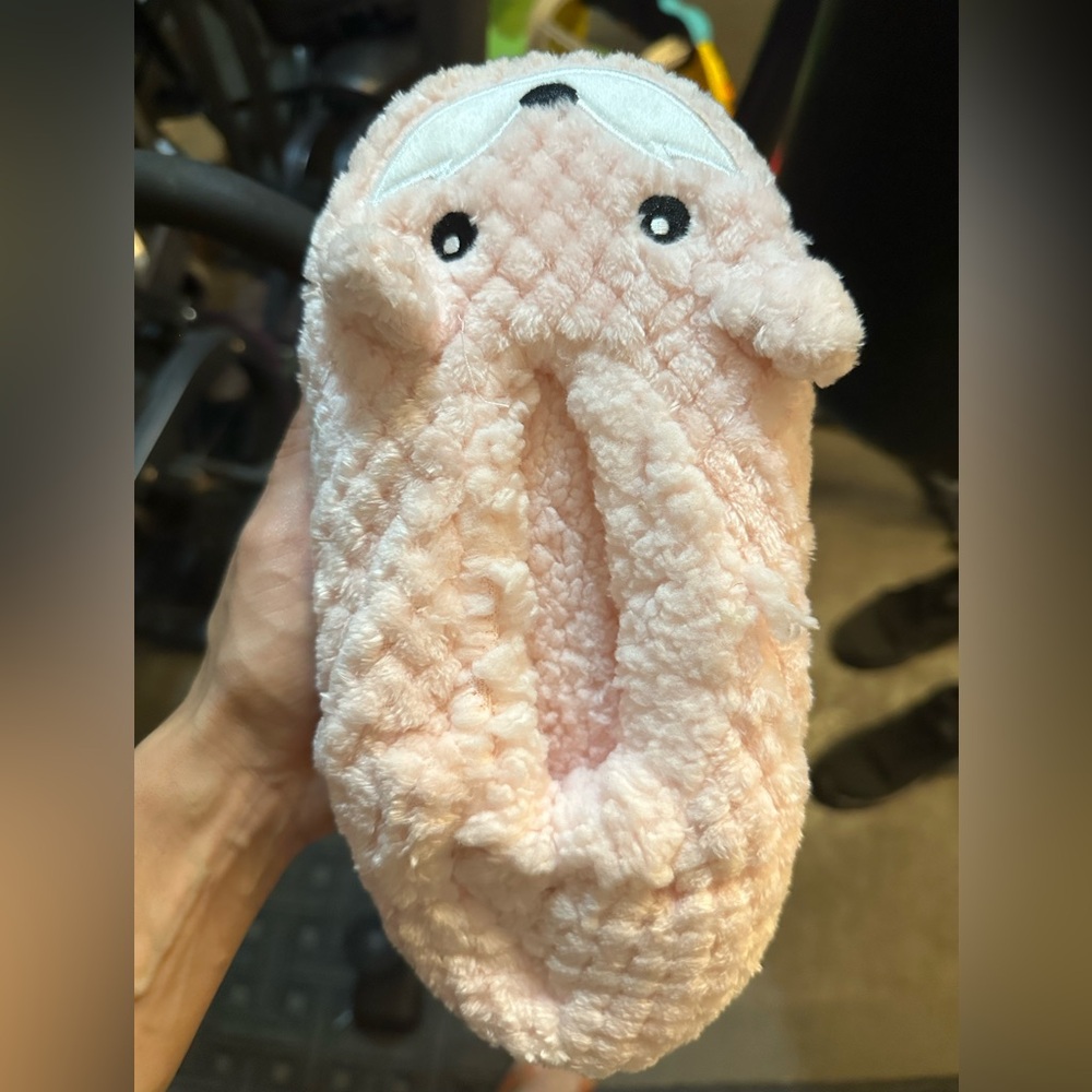 Charming Pink Plush Slippers for Women